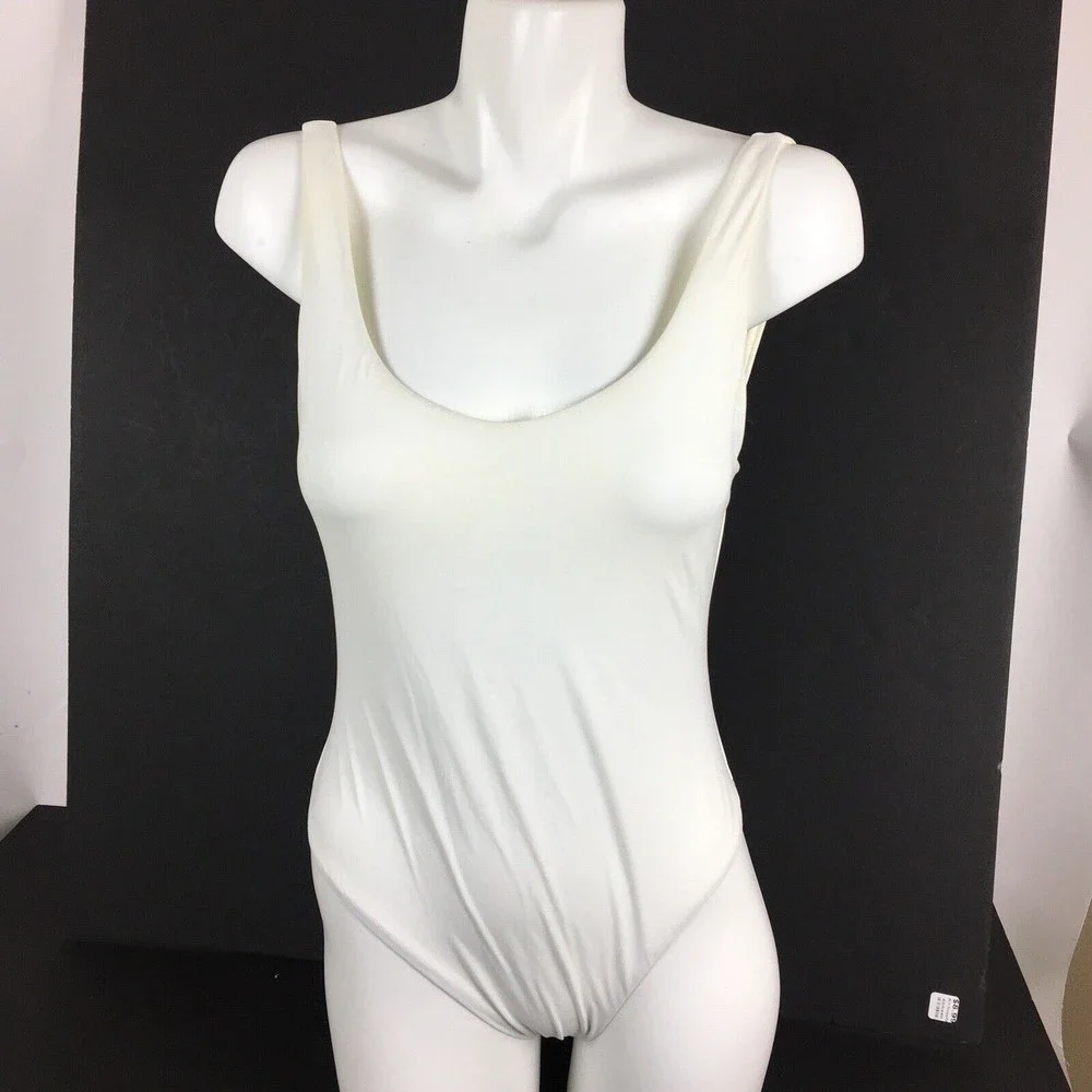 New VICTORIA'S SECRET Low Back Swimsuit Women's Size 10 White Bridal Sexy - Picture 6 of 10